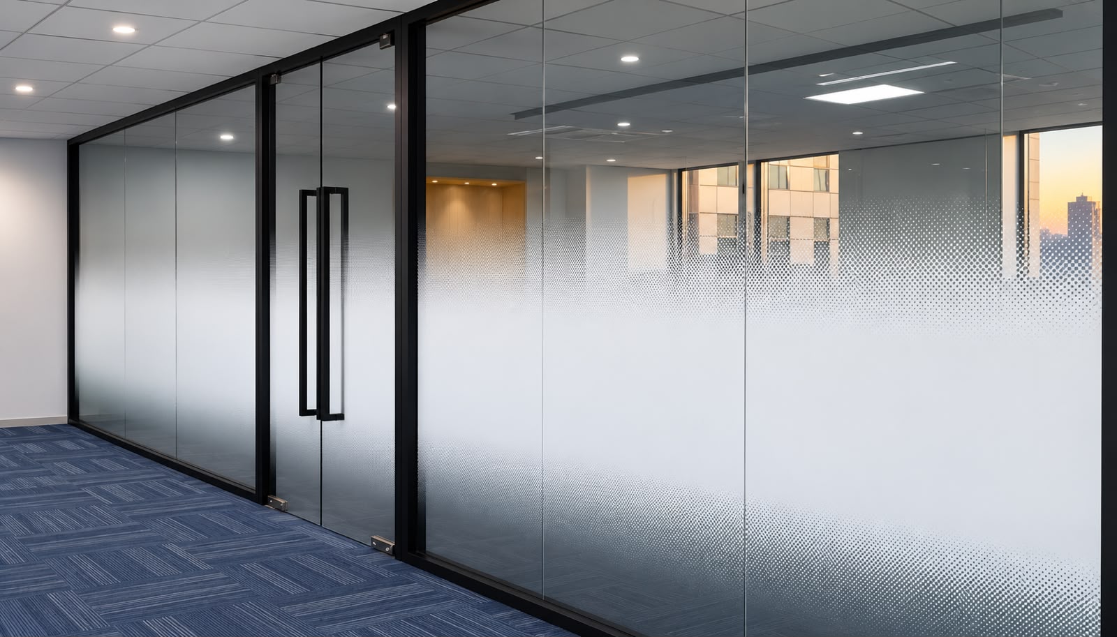 Easy‑to‑clean decorative film on modern glass